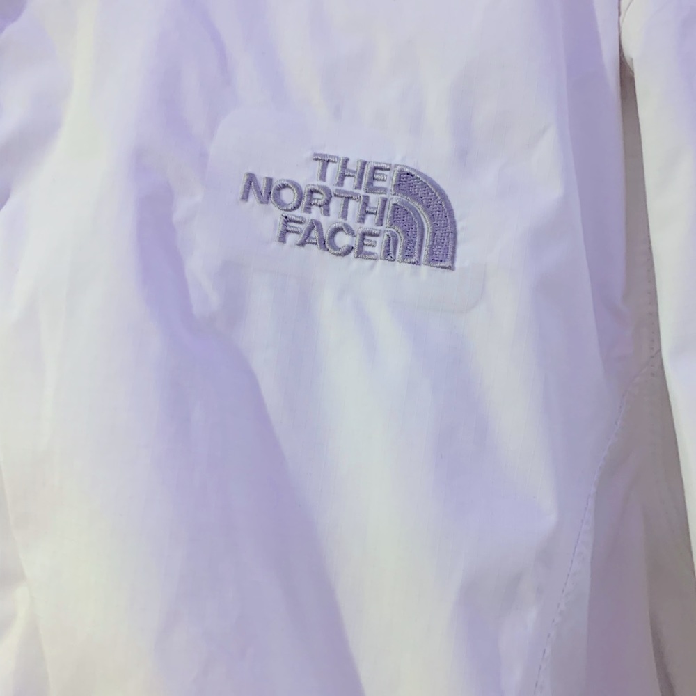 North face white rain jacket windbreaker